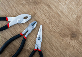 Pliers and side cutters on a table